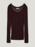 Repco see-through boat neck long sleeve knit