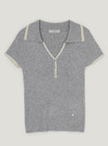 Cellun contrast collar short sleeve knit