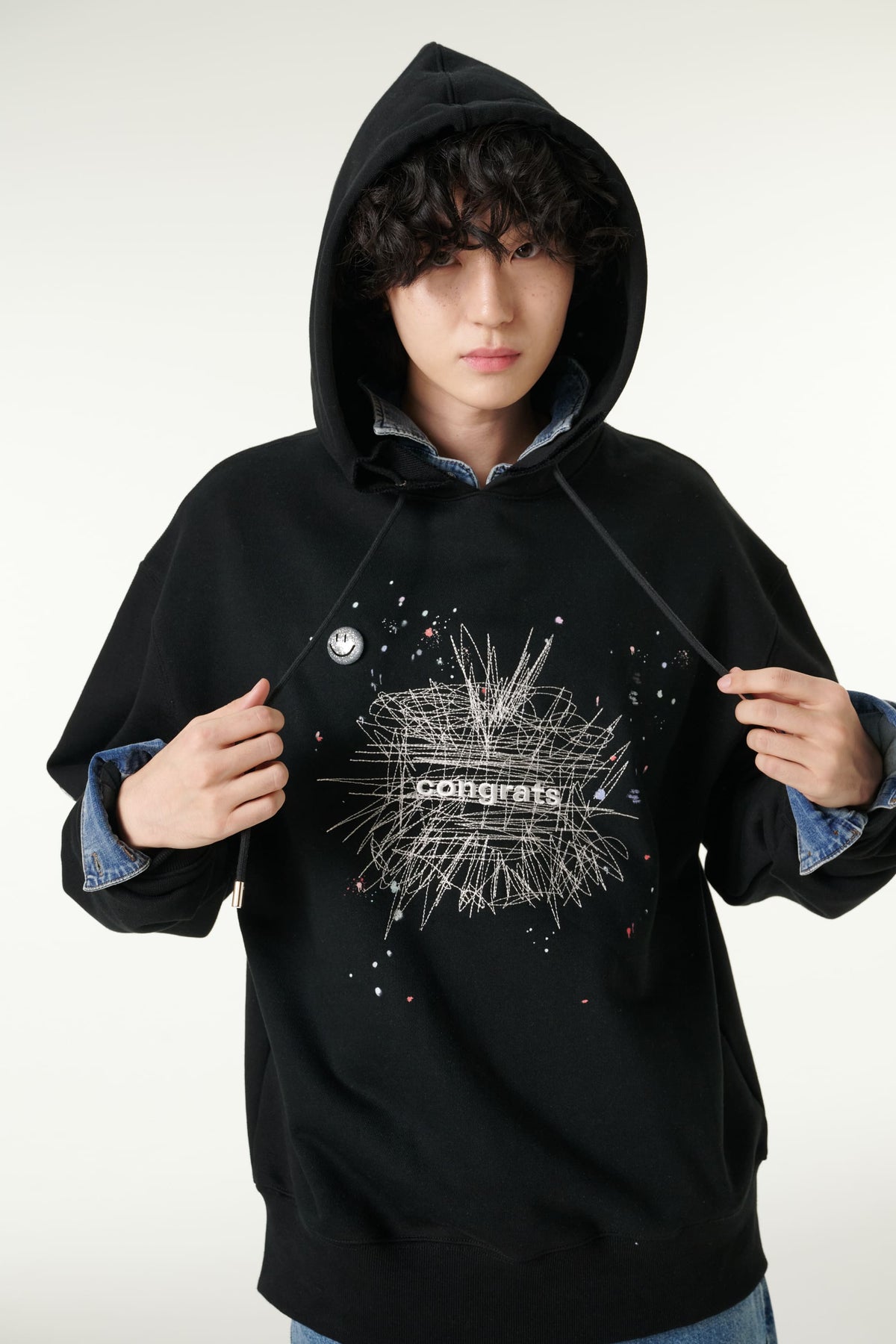 [CLOUD CAKE]Fashion Cloud Cake Line Drawing Embroidered Hoodie Unisex