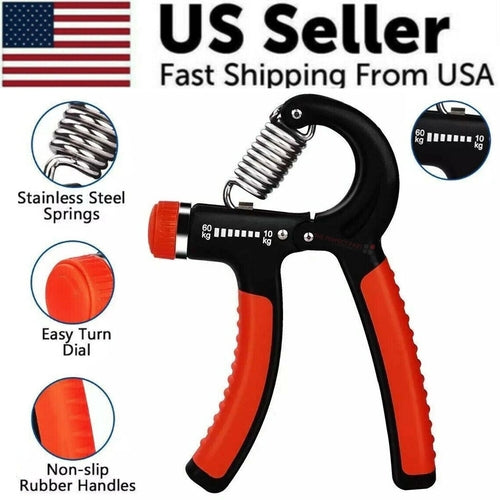 Hand Grip Strength Power Trainer Gripper Strengthener Adjustable Gym