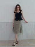 Valen Tiered Pattern Midi Skirt